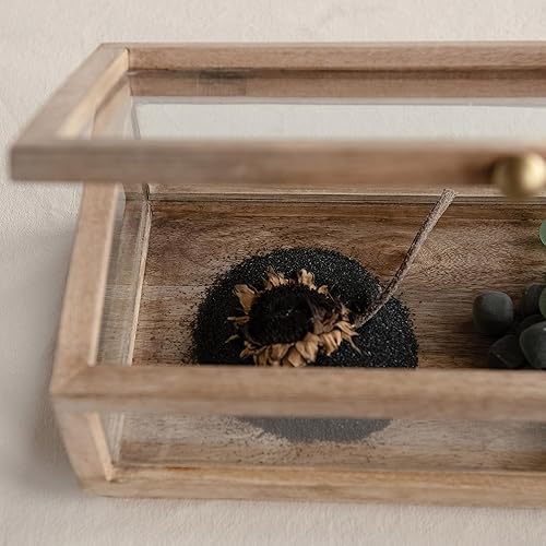 Miniatura 4 de Mango Wood & Glass Display Box with Lid