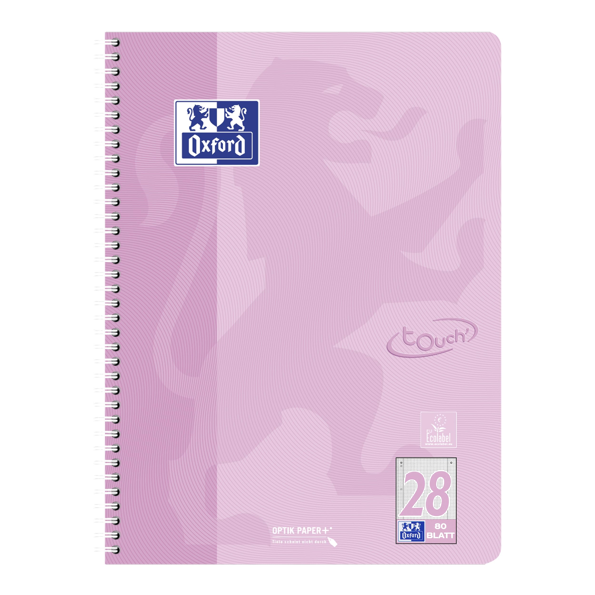 Oxford Touch - Libreta de 160 páginas (tamaño A4, cuadriculado, 10 unidades, 5 colores pastel)