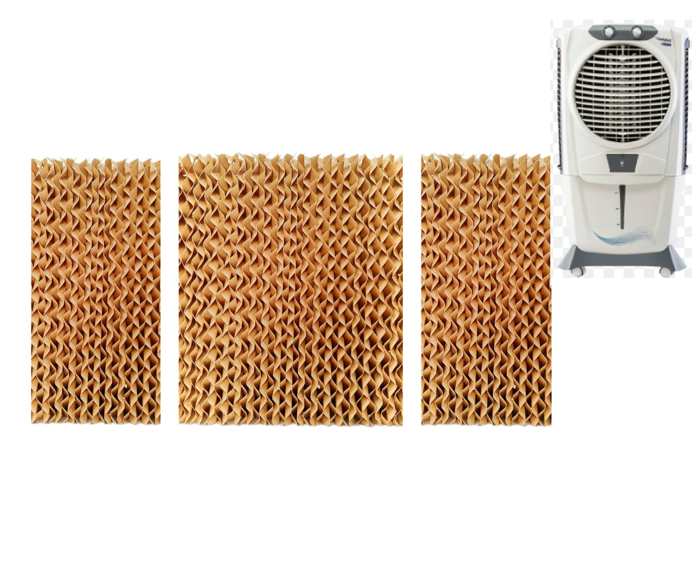 PrimeWave HoneycombPad for Bluestar Windus 90/75/55 Litre Desert Cooler - Set of 3-image-47