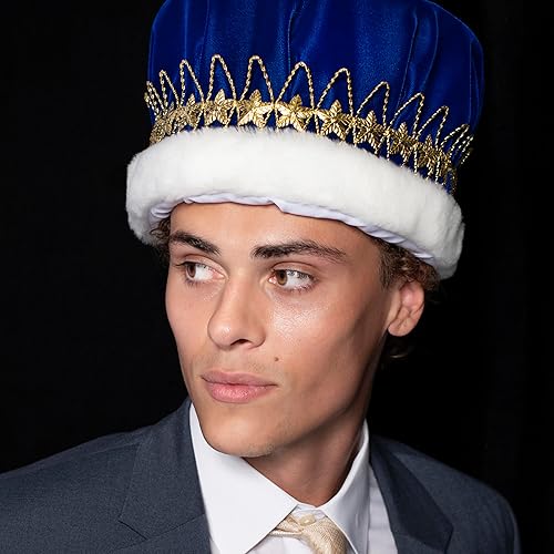 Miniatura 6 de Anderson's Majestic - Coronas de terciopelo King con banda de estrella, 6 pulgadas, corona para hombre, baile de graduación, regreso a casa, realeza