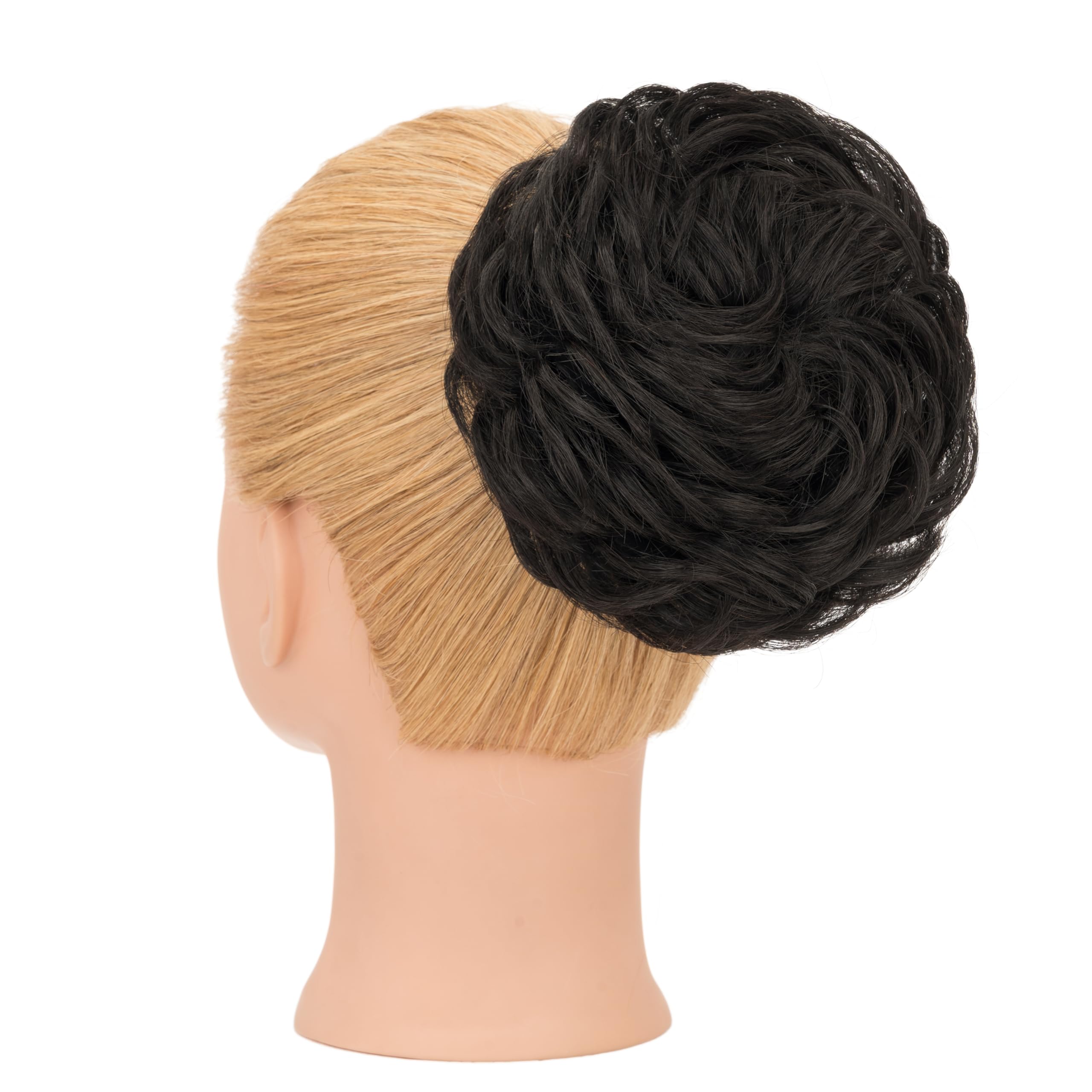 Elailite Messy Bun Hair Piece For Women Real Hair Human Hair Hair Covered Scrunchies Donuts Updo Chignon Volume Plus 45g