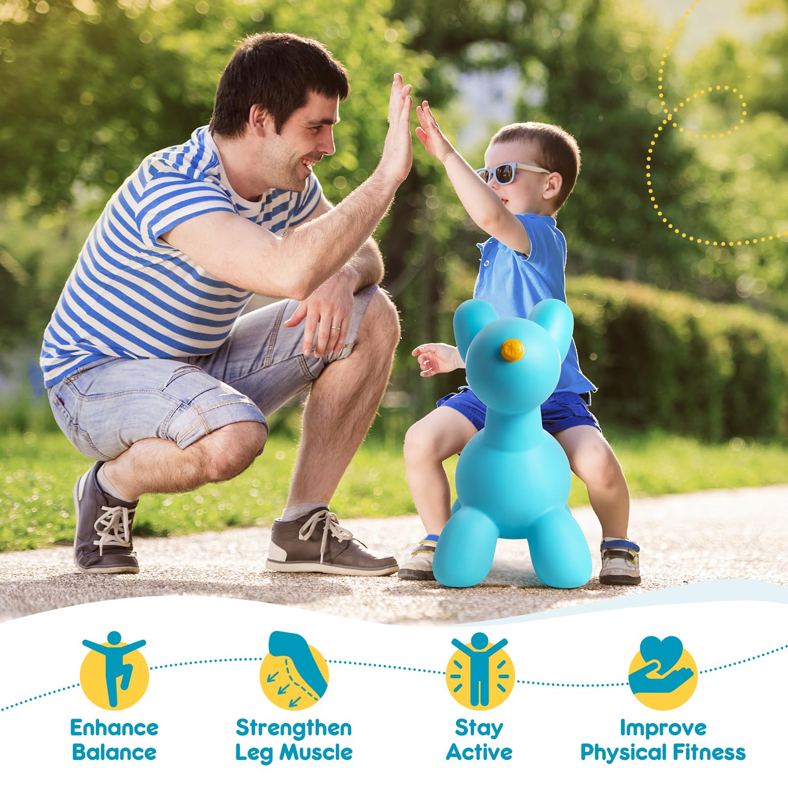 Vastoy Animal Hopper for Kids 2-6 Years, Bouncy Dog, Ride-On Toy with Hand Pump - Image 4