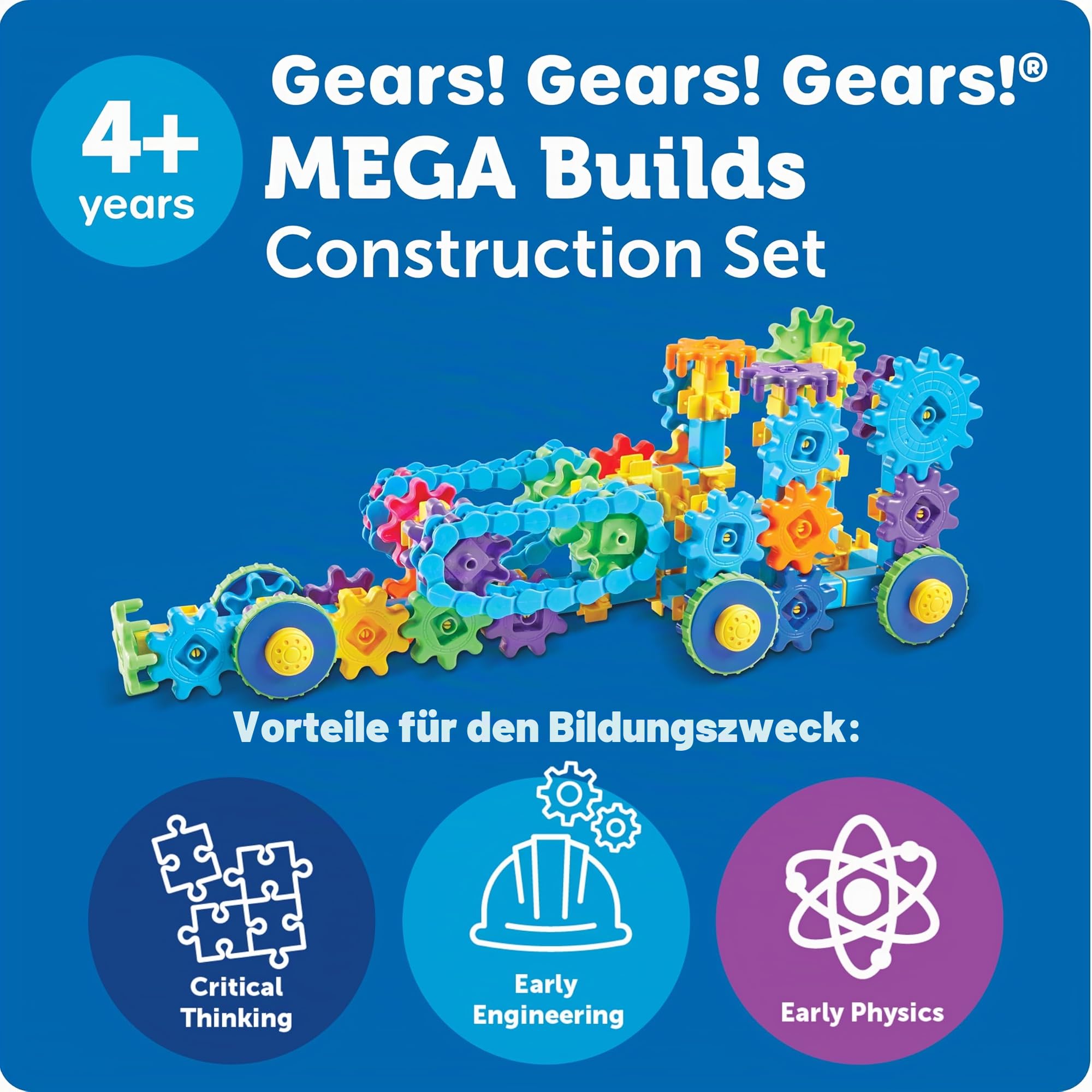 Learning Resources Gears! Gears! Gears! Gigantische Bauwerke, Mint, Zahnrad-Baukasten, 235 Teile, ab 4 Jahren