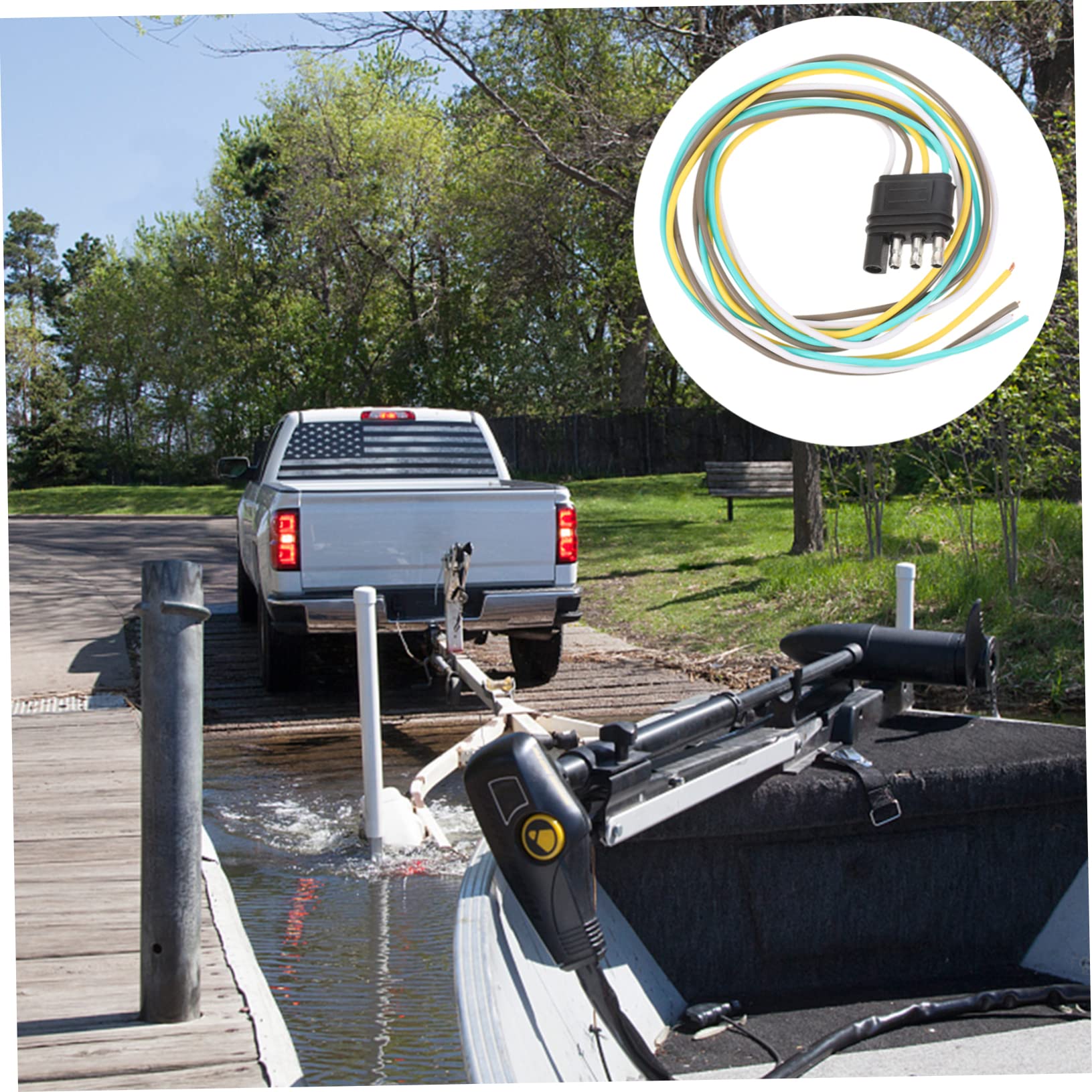 Unomor Pin Flat Plug Trailer Harness Adapter Extension Connector for Quick and Easy Wiring Durable Way Flat Plug for Vehicle Socket for Trailer Lighting