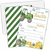 Vista 5 de Invitación de fiesta de cumpleaños de camión volquete de excavadora, tema de construcción, 4 x 6 pulgadas, 20