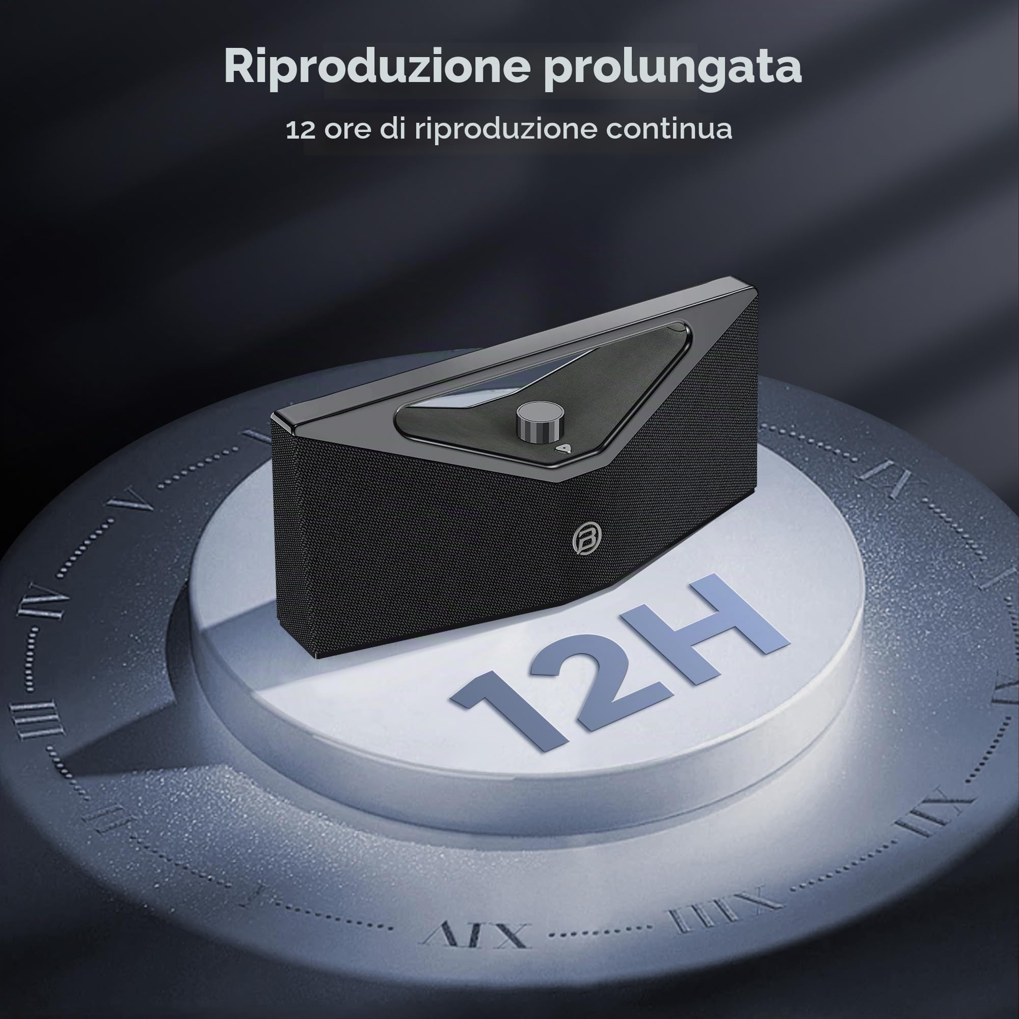 BUGANI Brief Pro Cassa Bluetooth Portatile 160W, Hi-Res Audio, 12 Ore di Riproduzione, Cassa Bluetooth Potente con Sottobasso per Jazz, Altoparlante Esterno per Campeggio, Spiaggia, Festa, Argento