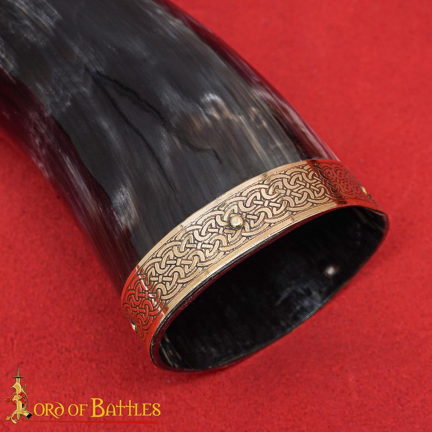 Lord of Battles Viking Drinking Horn Medieval Horn Authentic Drinkware Natural Horn Celtic Mug Gift Ideas for Him/Her - Ale, Mead, Whiskey (300-400 ml, Odin Drinking Horn) image 5