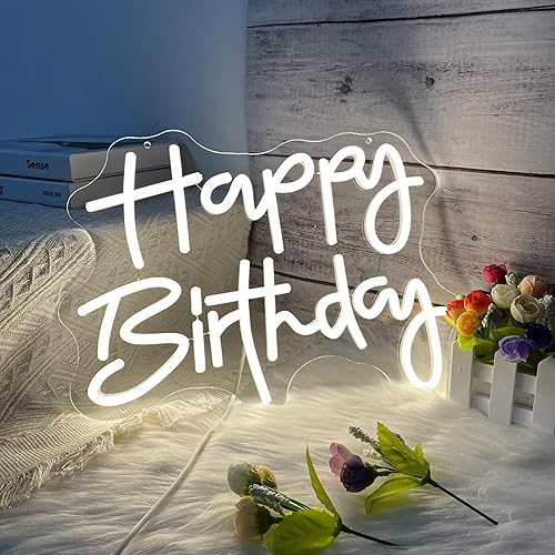 Miniatura 9 de ATOTMVE Happy Birthday Neon Sign Wall Decor,Birthday Party Decor,Birthday Neon Sign Light Wall Bedroom Home Party Decor,Birthday Gift for Parent