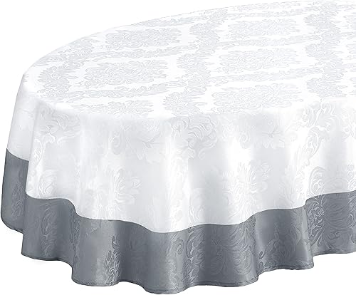 Miniatura 6 de Newbridge Valencia - Juego de 4 servilletas de tela de damasco con bordes de dos tonos, resistentes a las arrugas y a las manchas, juego de 4