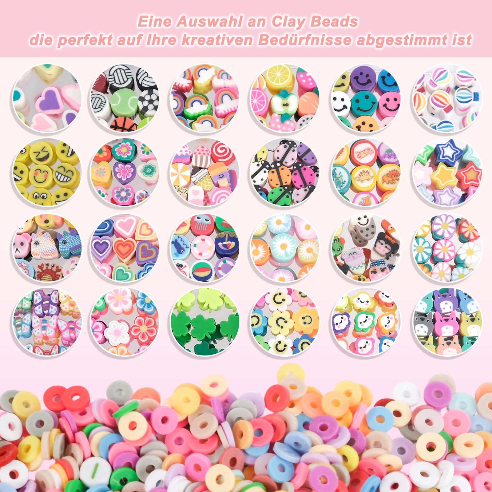 Lot De 1800 Perles à Enfiler Pour Enfants - Perles Polymère, Lettres, Fil élastique, Boîte De Rangement
