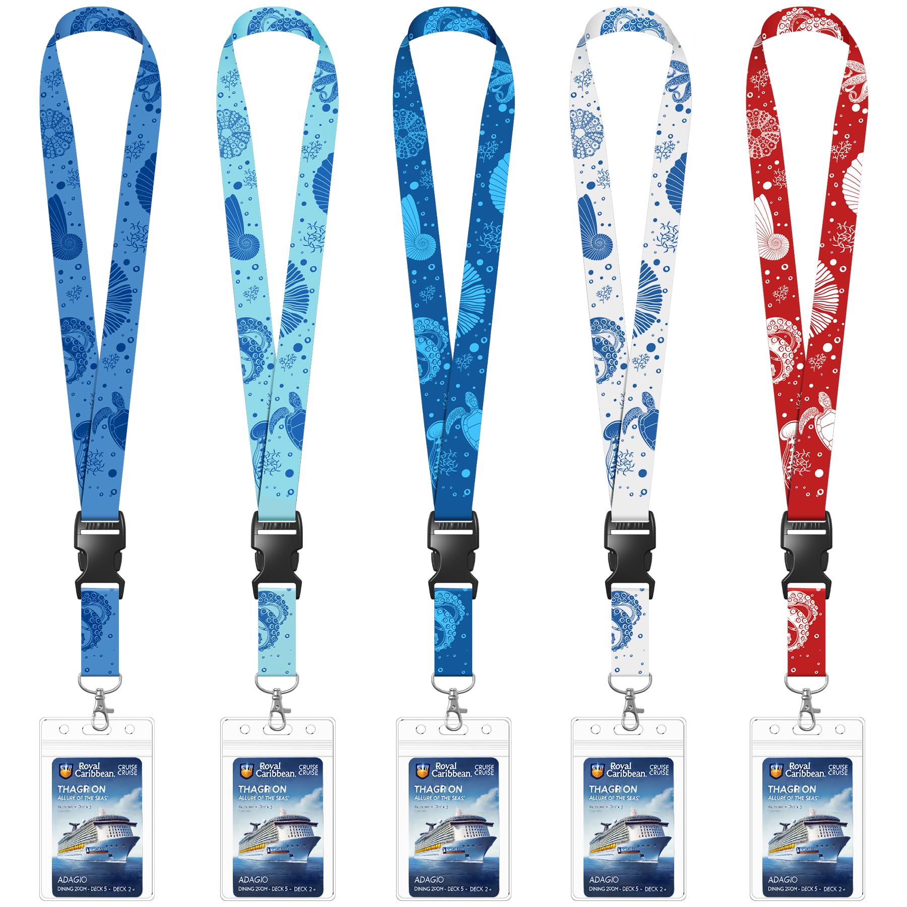 View 1 of ** 4 only**LUMINIPH 5 Pack Cruise Lanyard for Ship Cards, Cruise Ship Lanyards with Waterproof ID Badge Holders for All Cruise, Cruise Ship Essentials for Royal Caribbean, Carnival, NCL Cruise 2026 (Mix)