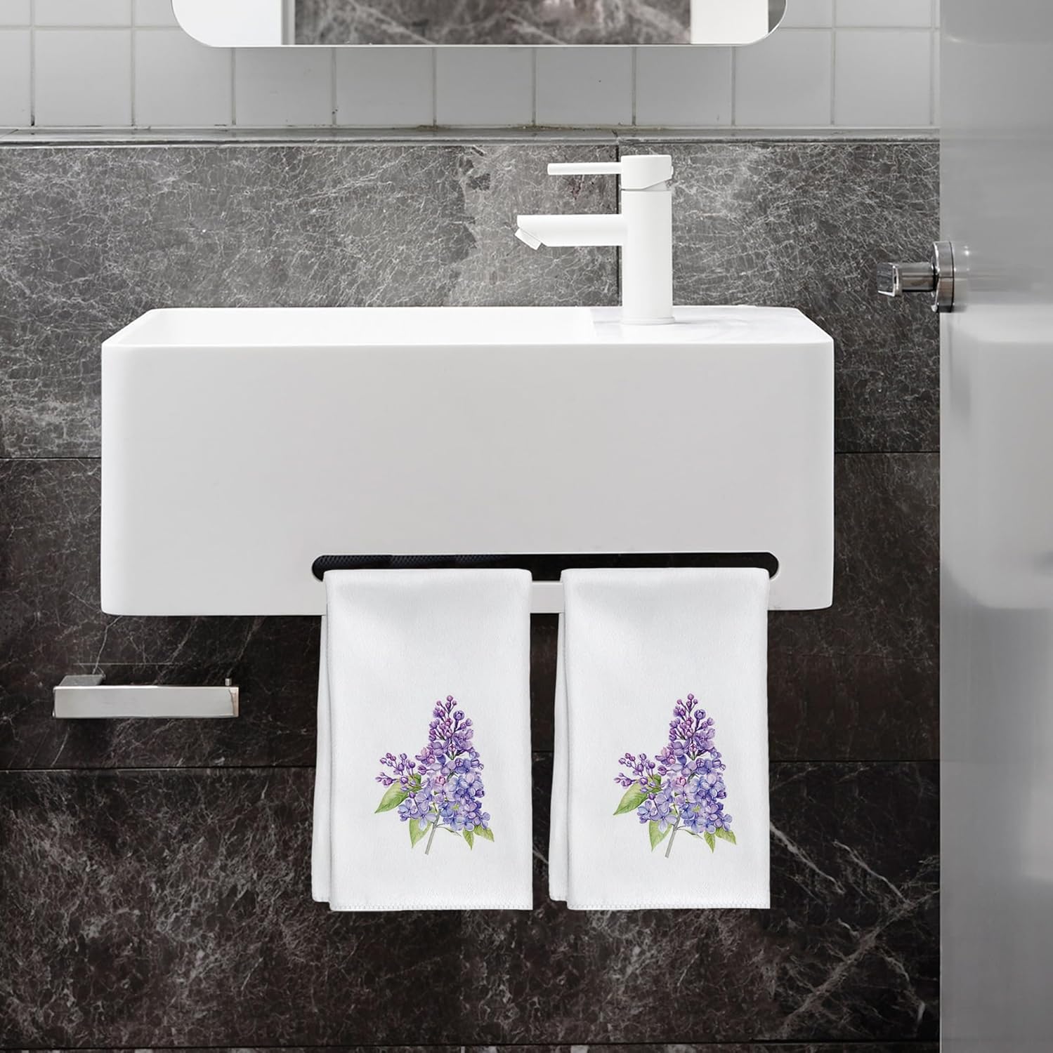ライラック バス ハンドディッシュタオル バスルーム キッチン ホーム装飾 ライラック 女性用 自宅用