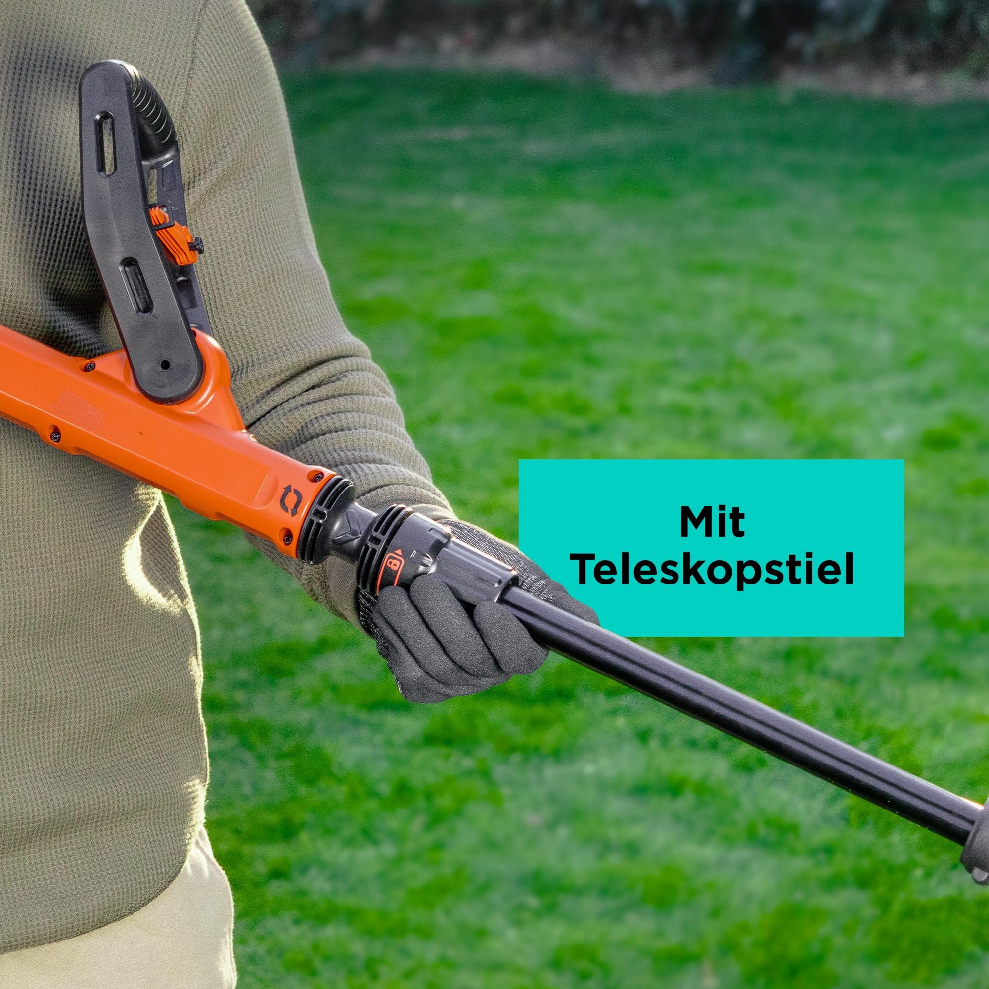BLACK+DECKER 18V Akku-Rasentrimmer (28 cm Schnittbreite, AFS Reflex Fadenverlängerung, verstellbarer Zweithandgriff, mit Führungsrad, Lieferung ohne Akku und Ladegerät) BCST918B