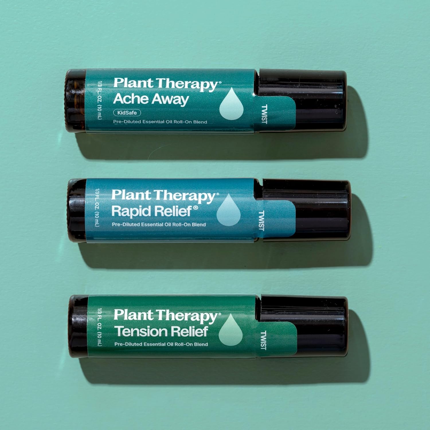 Plant Therapy Pain Support Essential Oil Roll On Blend Set, 10 mL (1/3 oz) Each of Ache Away, Rapid Relief & Tension Relief, Pure, Pre-Diluted, Essential Oil Blends - Image 6