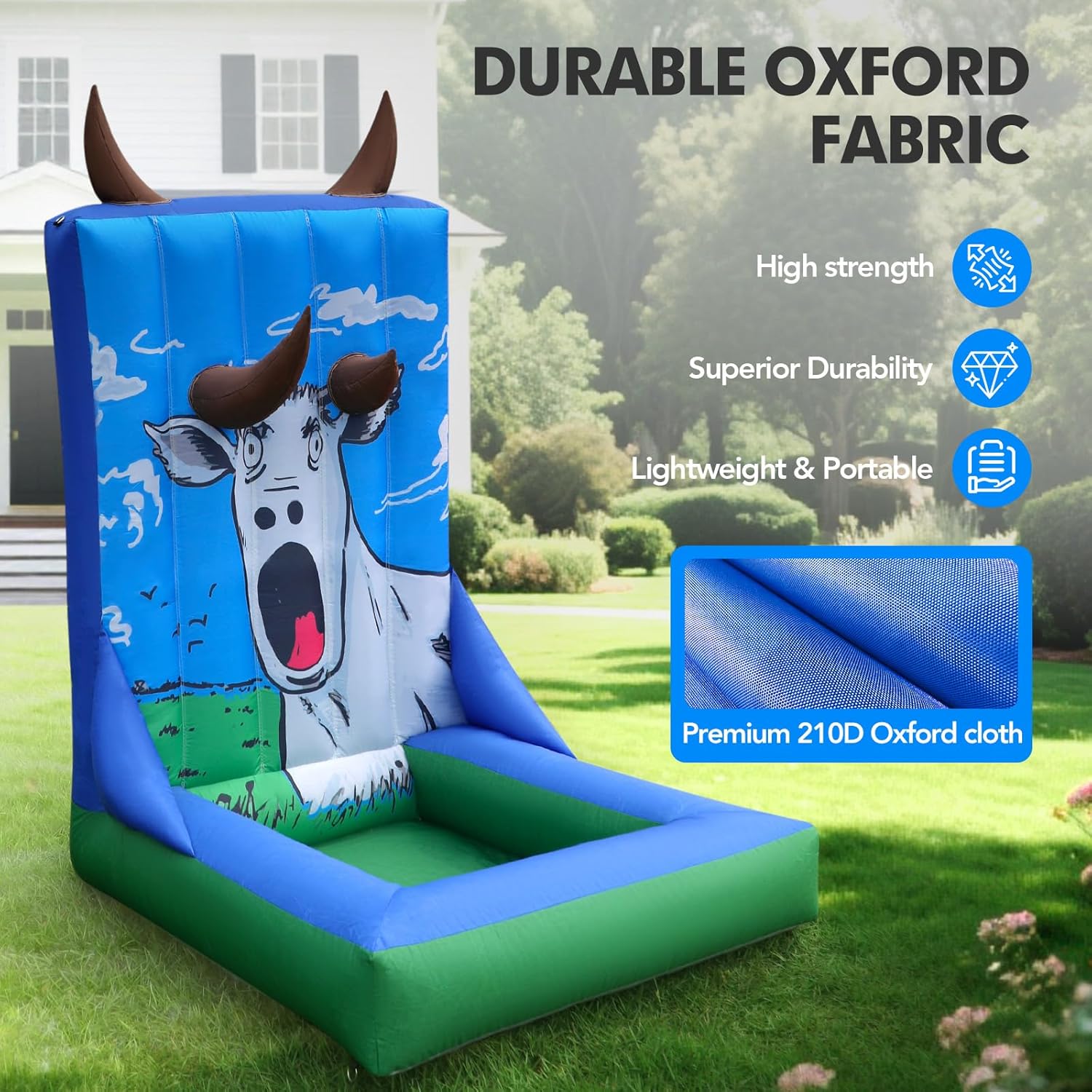 Inflatable Carnival Game with Built-in Blower, Portable Fun Toss Game for Backyard, School Carnival & Party