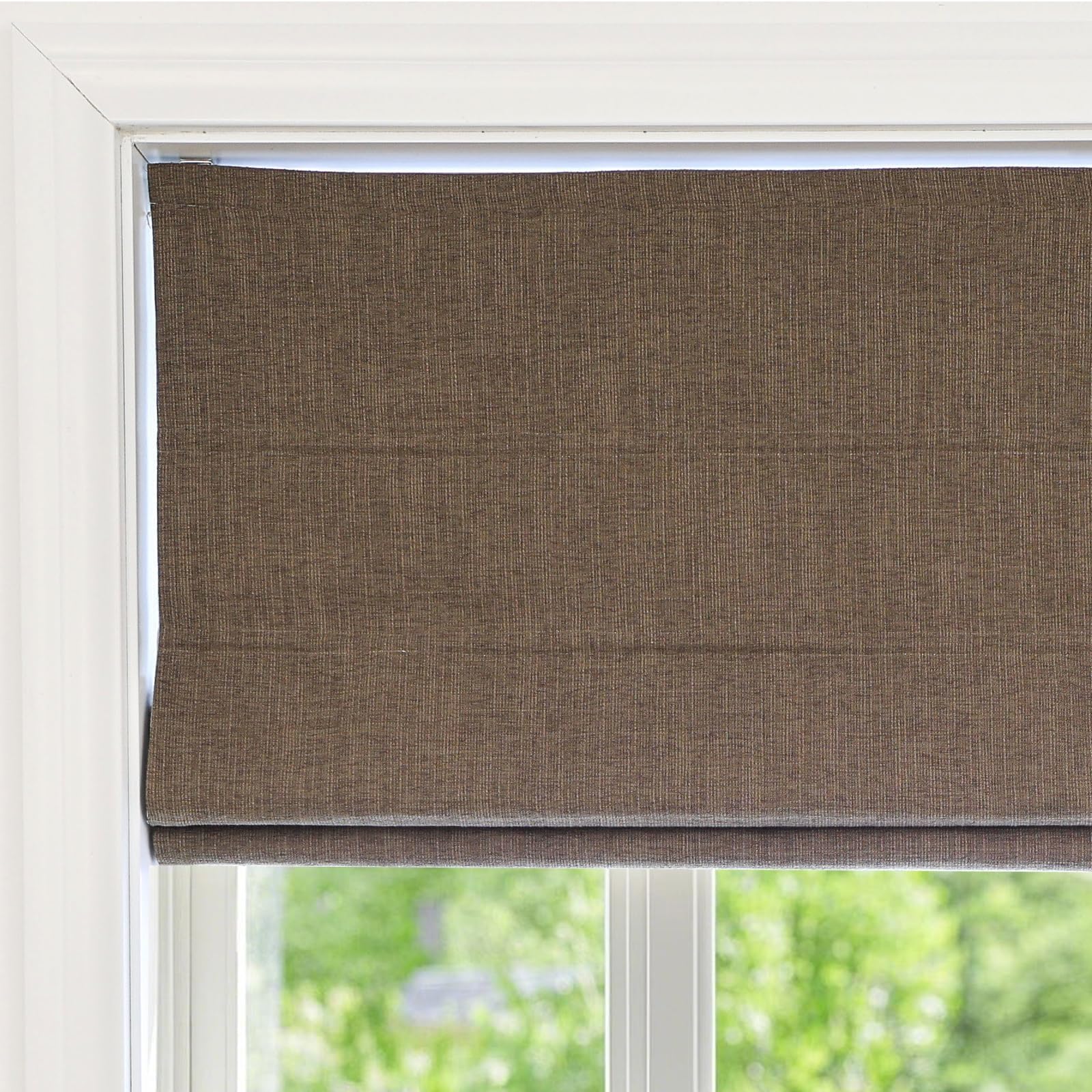 Roman Window Shades Window Blinds, Brown Window Roman Shades, Custom Washable Fabric Roman Blinds for Windows, Doors, French Doors, Kitchen Windows