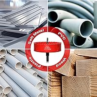 Vista 162 de Sierra perforadora de 4 1/8 pulgadas (4.134 in) para madera y plástico, broca de núcleo de cortador de agujeros bimetálico HSS para paneles de yeso