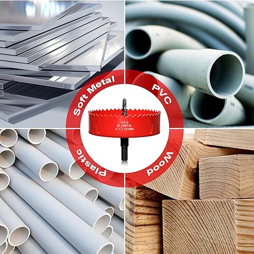 Vista 171 de Sierra perforadora de 2 3/4" (70 mm) para madera y plástico, broca de núcleo de cortador de agujeros bimetálico HSS para paneles de yeso, tableros