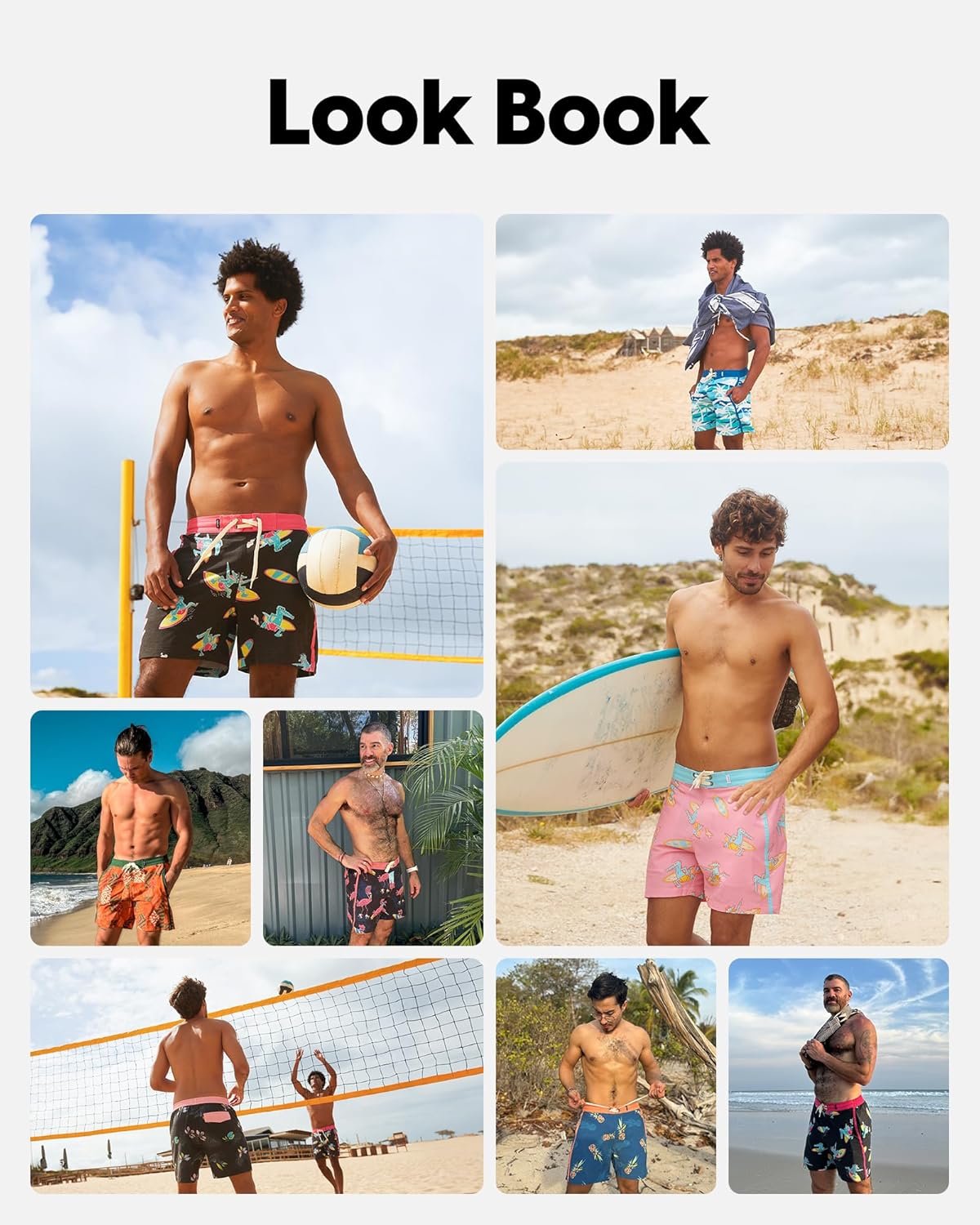 maamgic Men's Swim Trunks Board Shorts Vintage Beach Shorts 4 Way Stretch Quick Dry with Zipper Pockets - Image 5