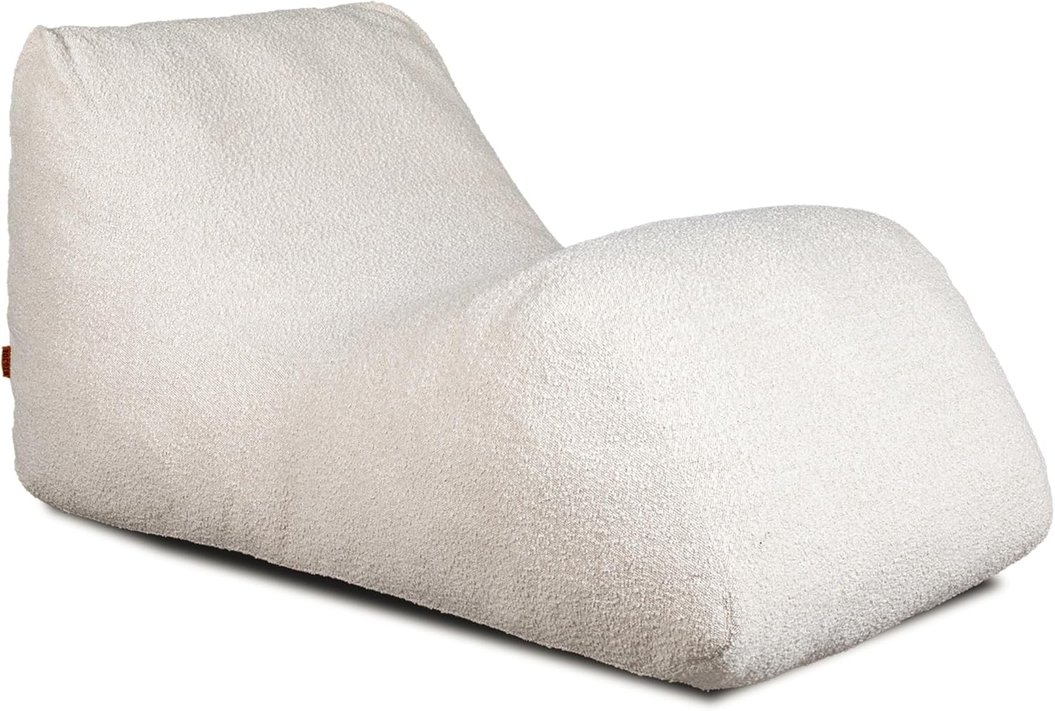 Big Joe Delmont Lounger, Foam Filled Bean Bag Chair, Almond Boucle, Fabric, 4.5 Feet