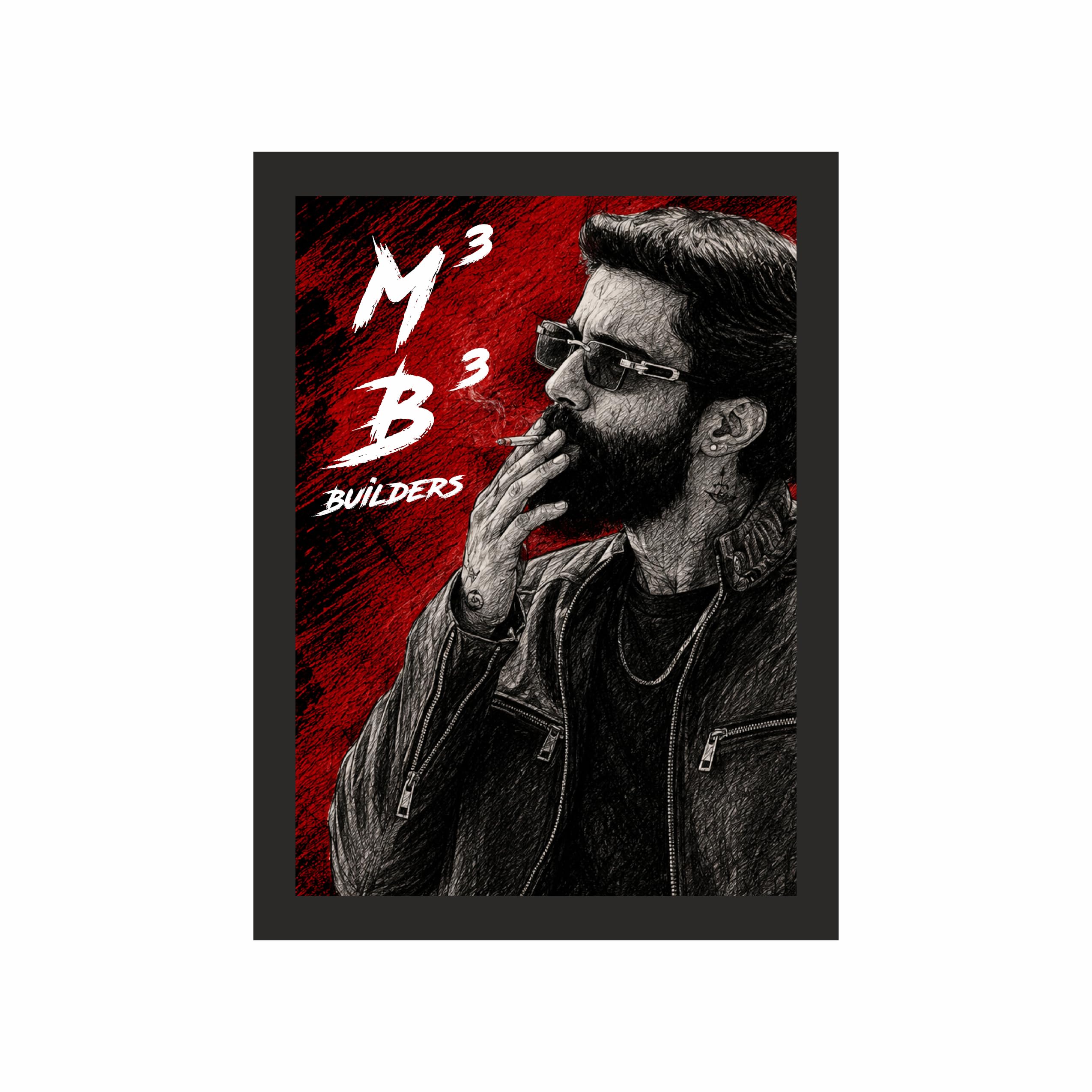 M3 B3 Builders Red Character Art Photo Frame A4 Black – view 3