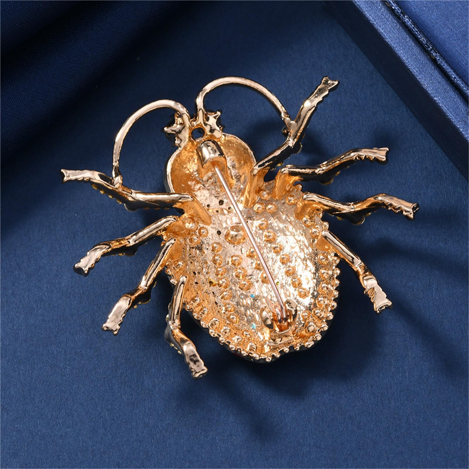 Broche creativo de escarabajo con diamantes de imitación, pin vintage de animales para mujeres y hombres, accesorios elegantes para abrigos