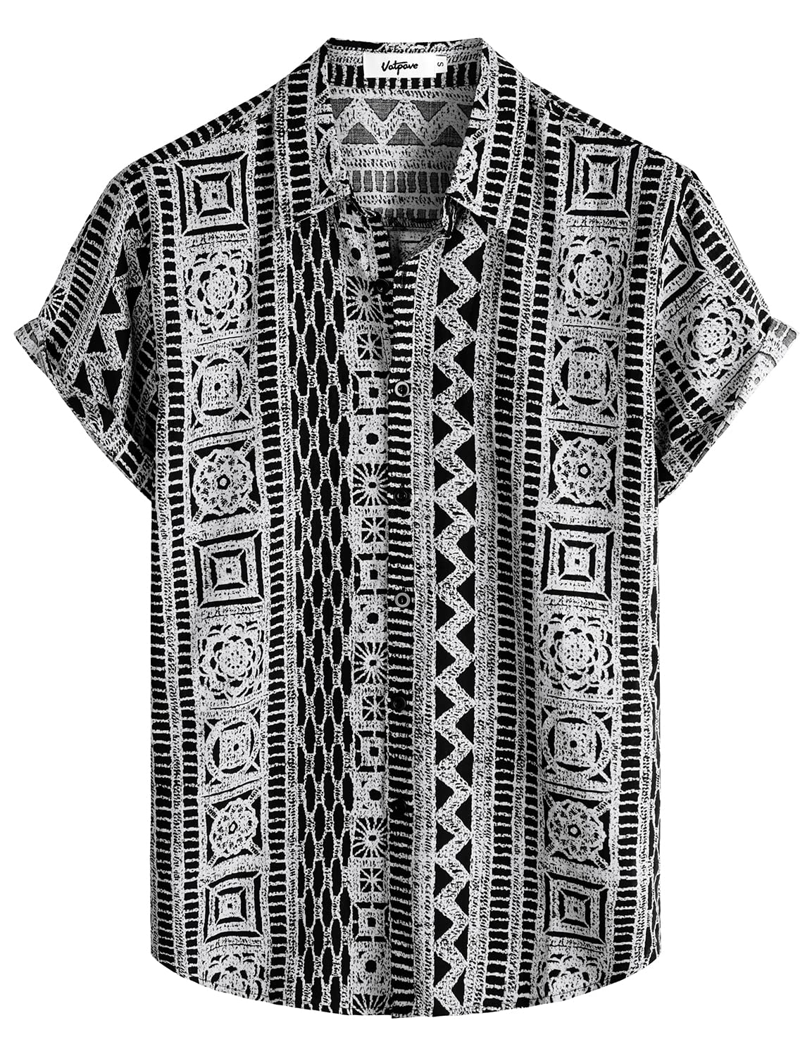 VATPAVE Mens Casual Short Sleeve Button Down Shirts Regular Fit Hawaiian Summer Shirts