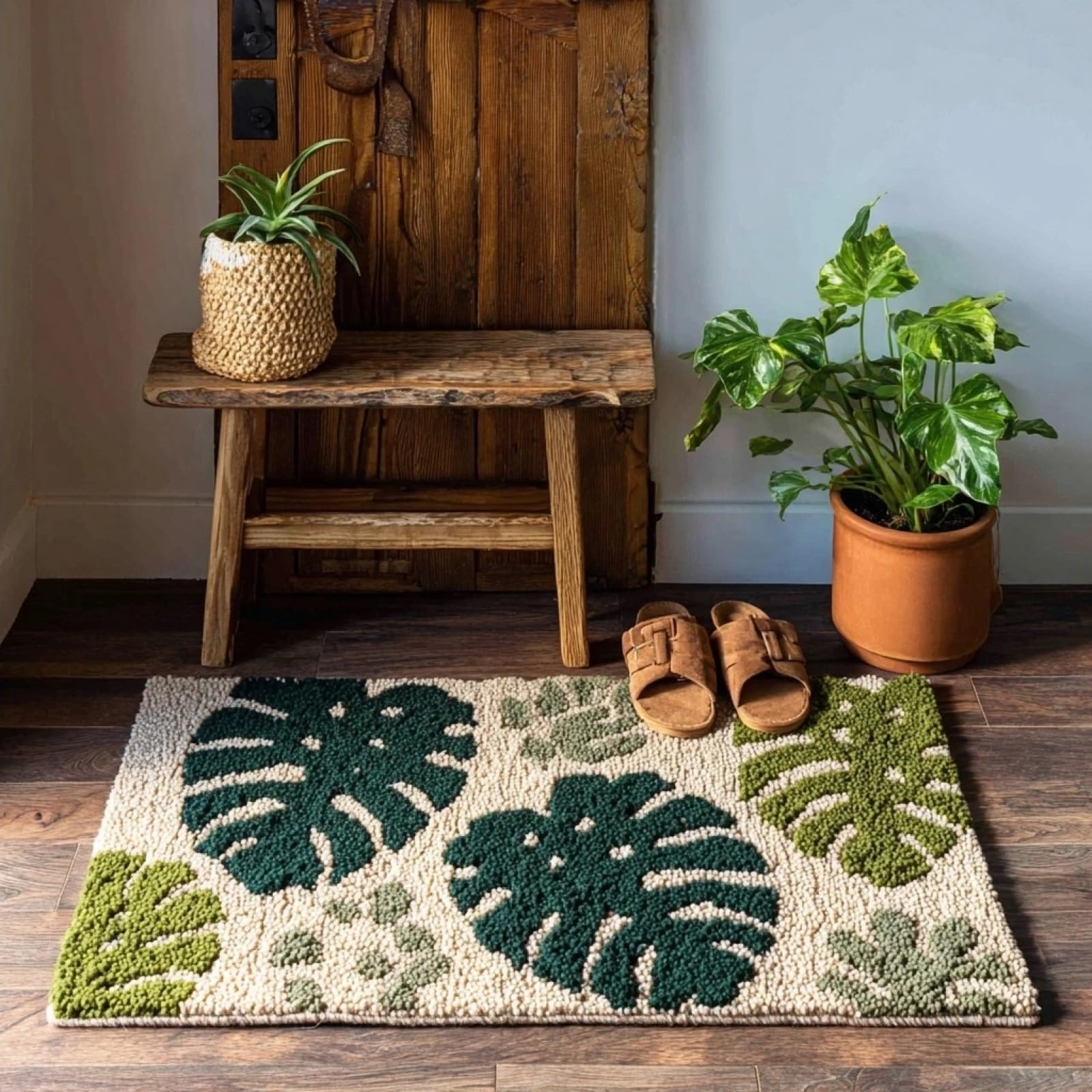 Wallphantom Latch Hook Rug Kit for Adults,Banana Leaves