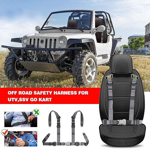 Miniatura 9 de Yakitoko Juego de arnés de seguridad universal de 4 puntos de 2 pulgadas para Go Kart, UTV, ATV, Racing Orange (FJKORANGE)