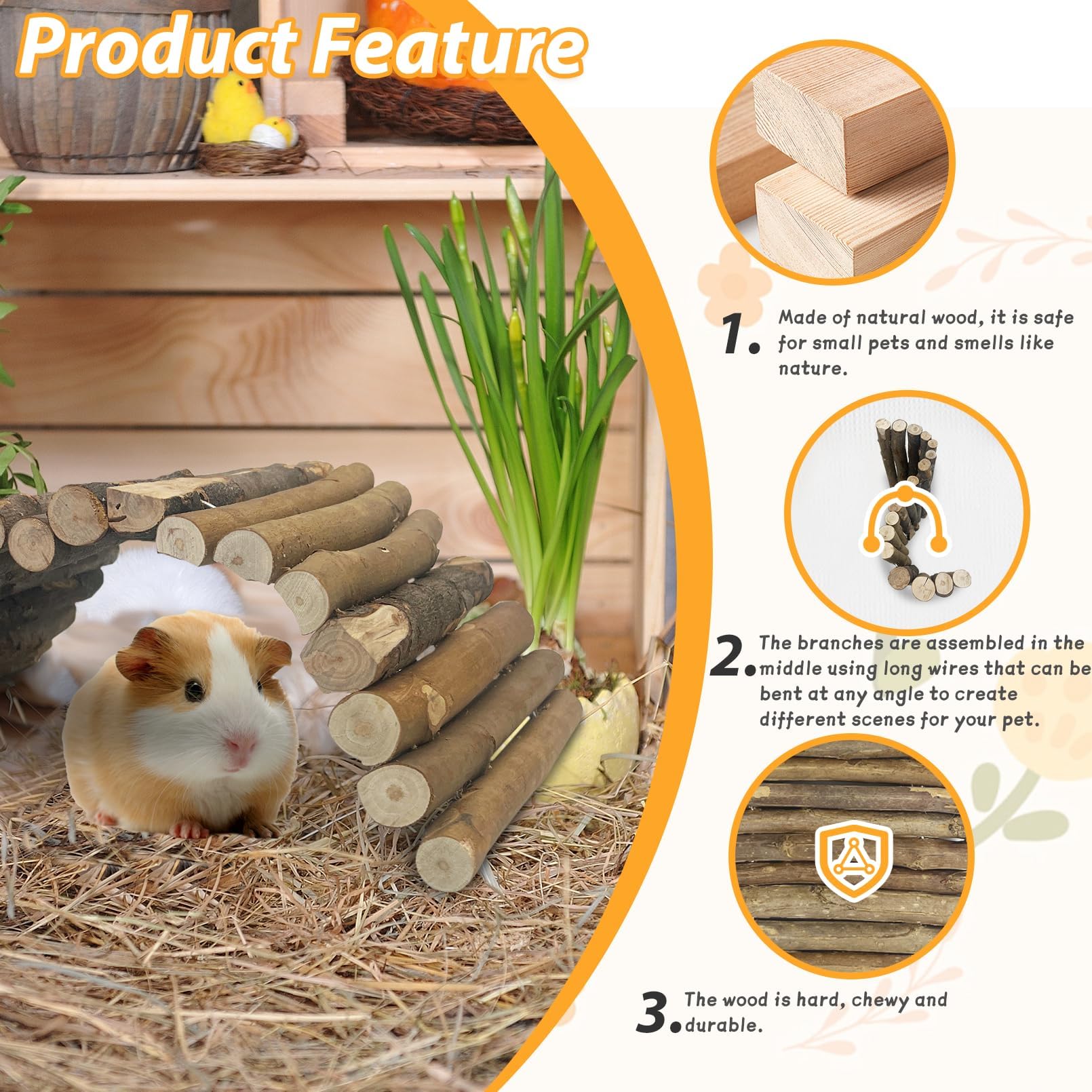 Snapklik.com : Hamiledyi Wooden Hamster Bridge Ladder 13.4