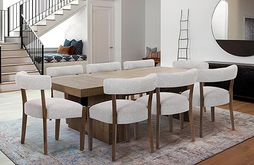 Juego de 8 sillas de comedor modernas, sillas tapizadas de nogal para cocina y comedor, sillas de comedor de madera modernas de mediados de siglo,