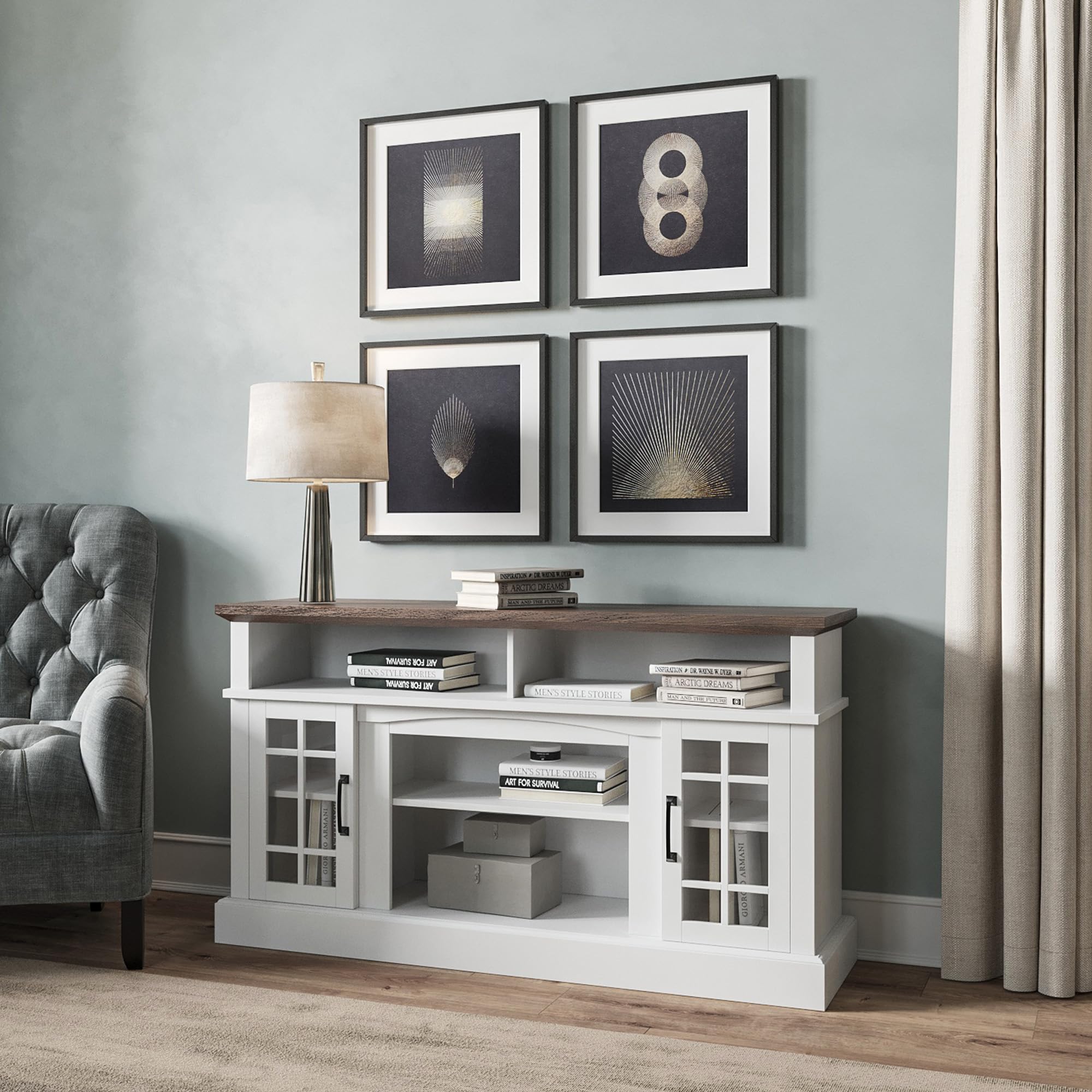 BELLEZE Astorga White TV Stand