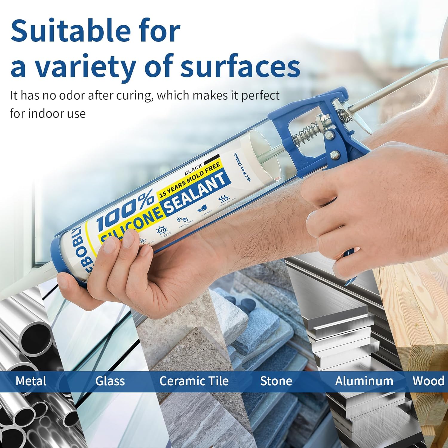 15 Amp AC Port Plug with Black Silicone Caulk & Sealant