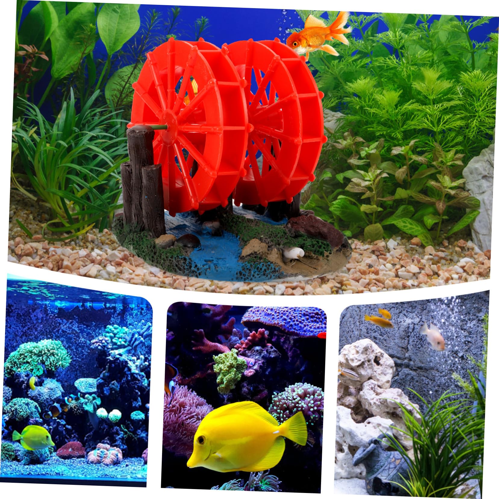 PRETYZOOM 3 Stück Windmühlen-Ornamente dekorativ Aquarium Dekoration aquariumdeko Naturstein Dekoration wasserwagen bastelset basteln Wasserrad für Aquarien Dekorationen für Aquarien Harz