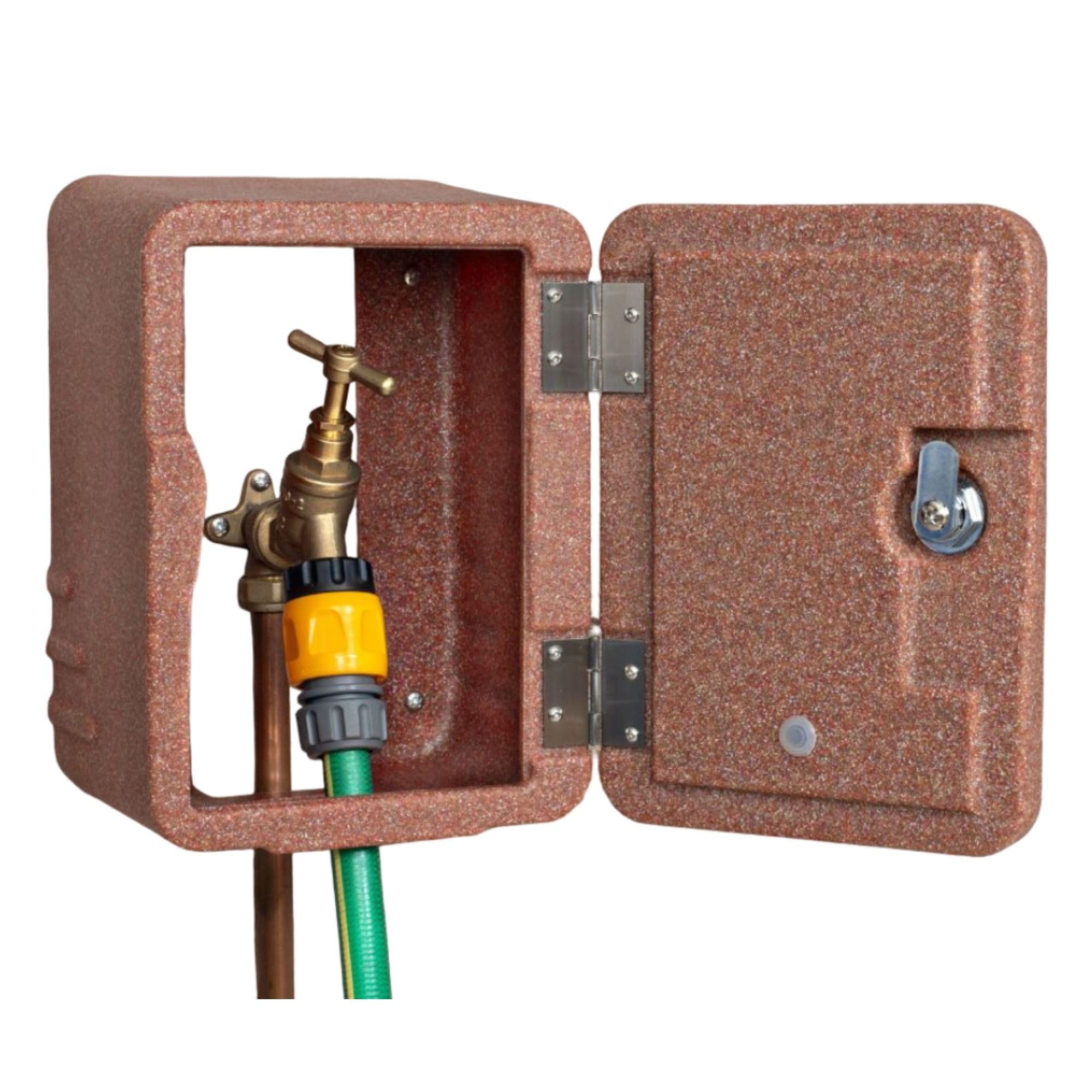 Tap Safe Lockable Outdoor Tap Cover - Damage and Frost Protection for Outside Taps, Weather Resistant, Durable & Compact – Easy to fit with 2 Keys Included - Brick Red