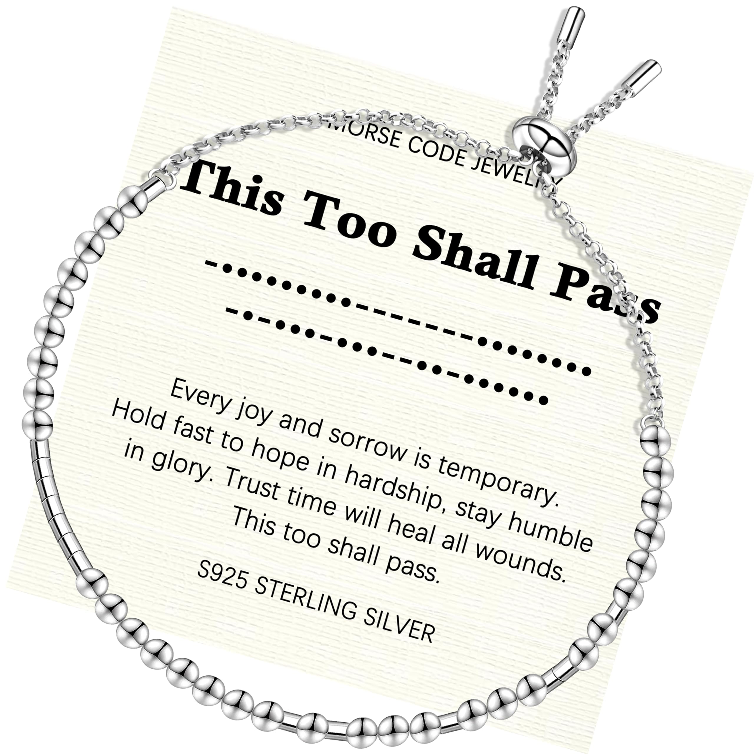 Helonley Morse Code Bracelet - 925 Sterling Silver Inspirational Bracelets