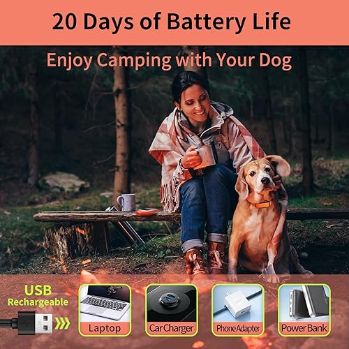 Miniatura 6 de PaiPaitek Collar vibratorio para perro sin golpes, collar de vibración impermeable de 3300 pies para 2 perros, collar de entrenamiento para perros