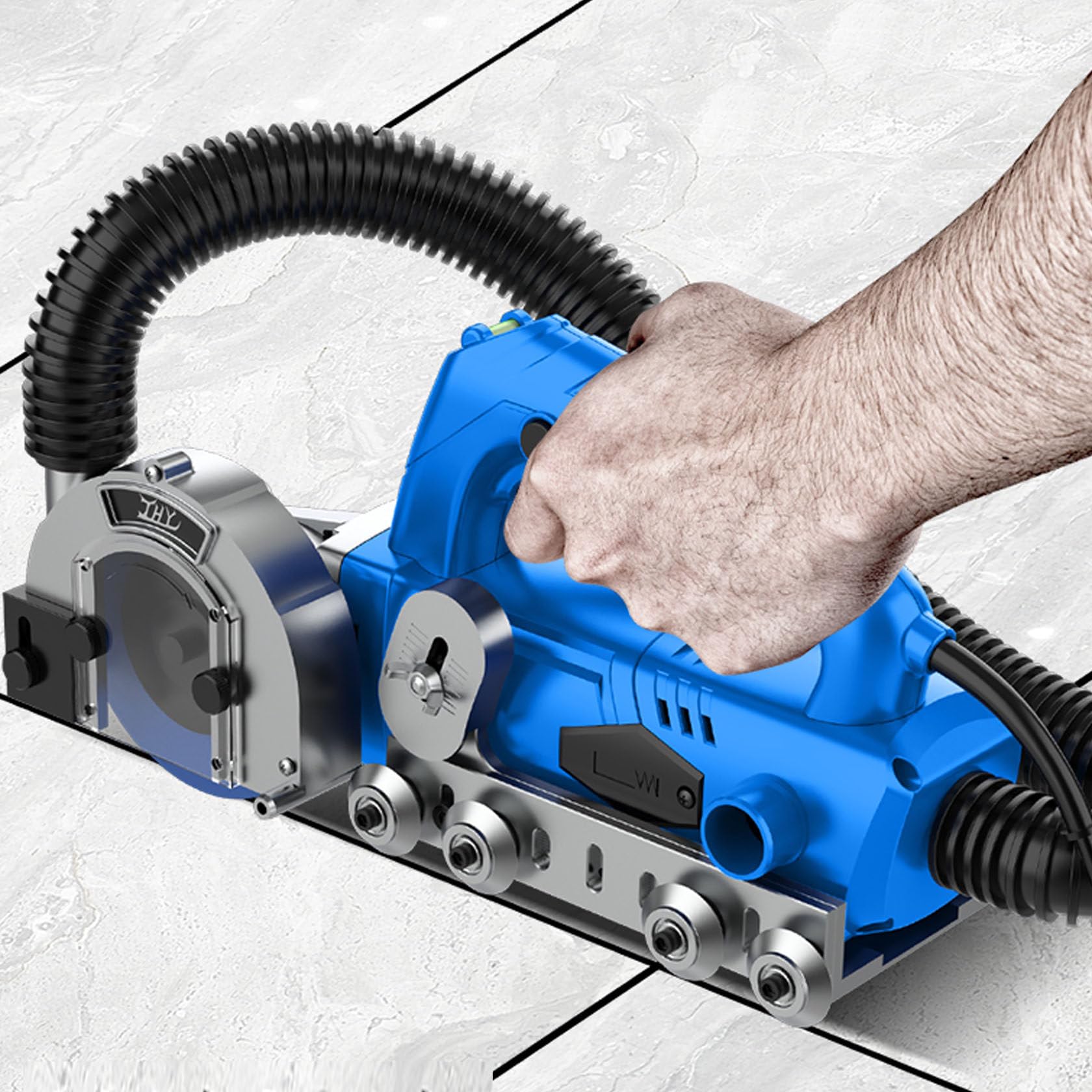 Máquina eléctrica de limpieza de lechada, limpiador de juntas de azulejos autoaspirante de 1200 W, juego de herramientas portátil de 9000 rpm, herramienta de ranurado multifuncional para una limpieza