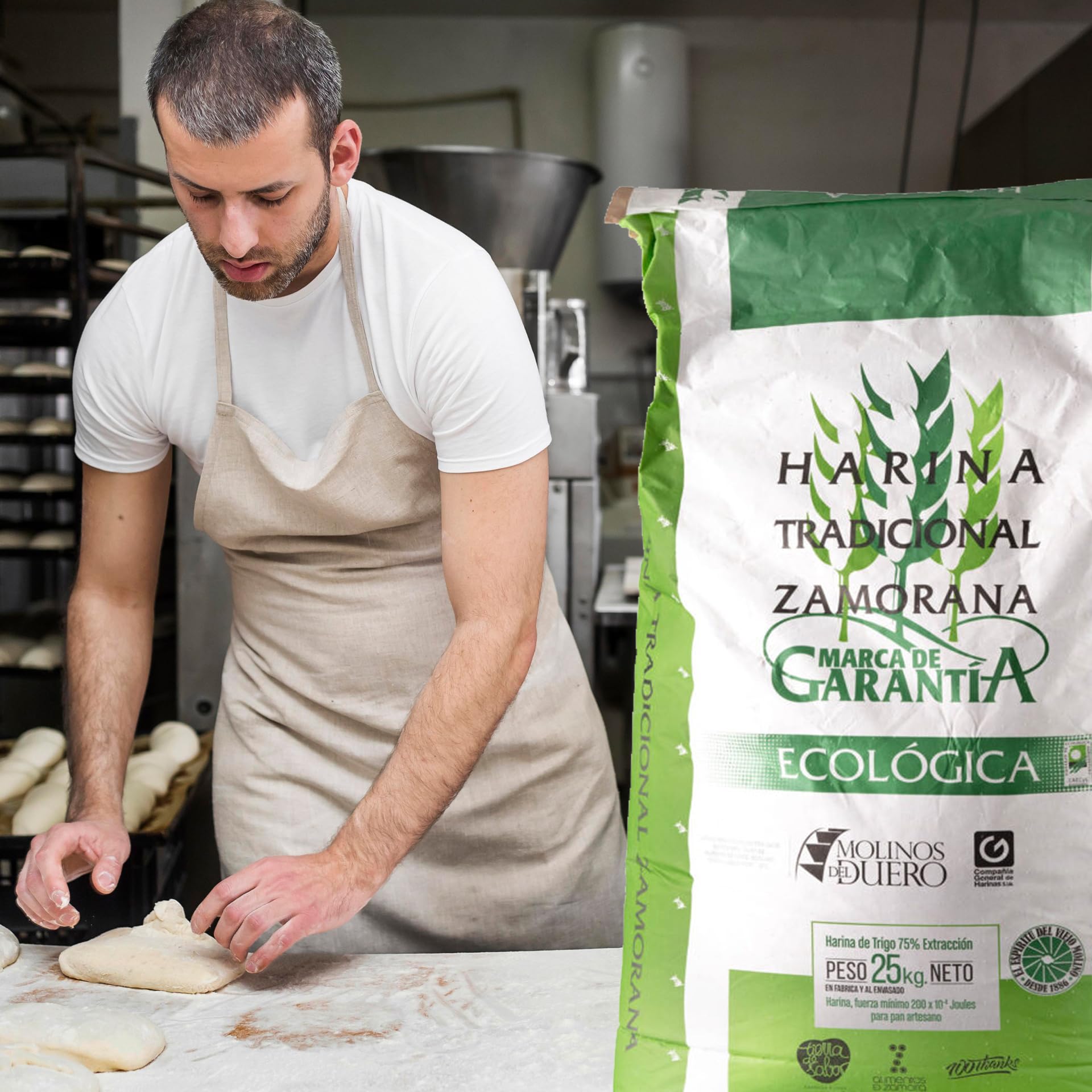 Harina Tradicional Zamorana Ecológica | 25 KG | Especial para Panes Artesanos y Semiartesanos | Ideal para Recetas Caseras | Natural y Sin Aditivos | Sabor y Aroma Auténticos