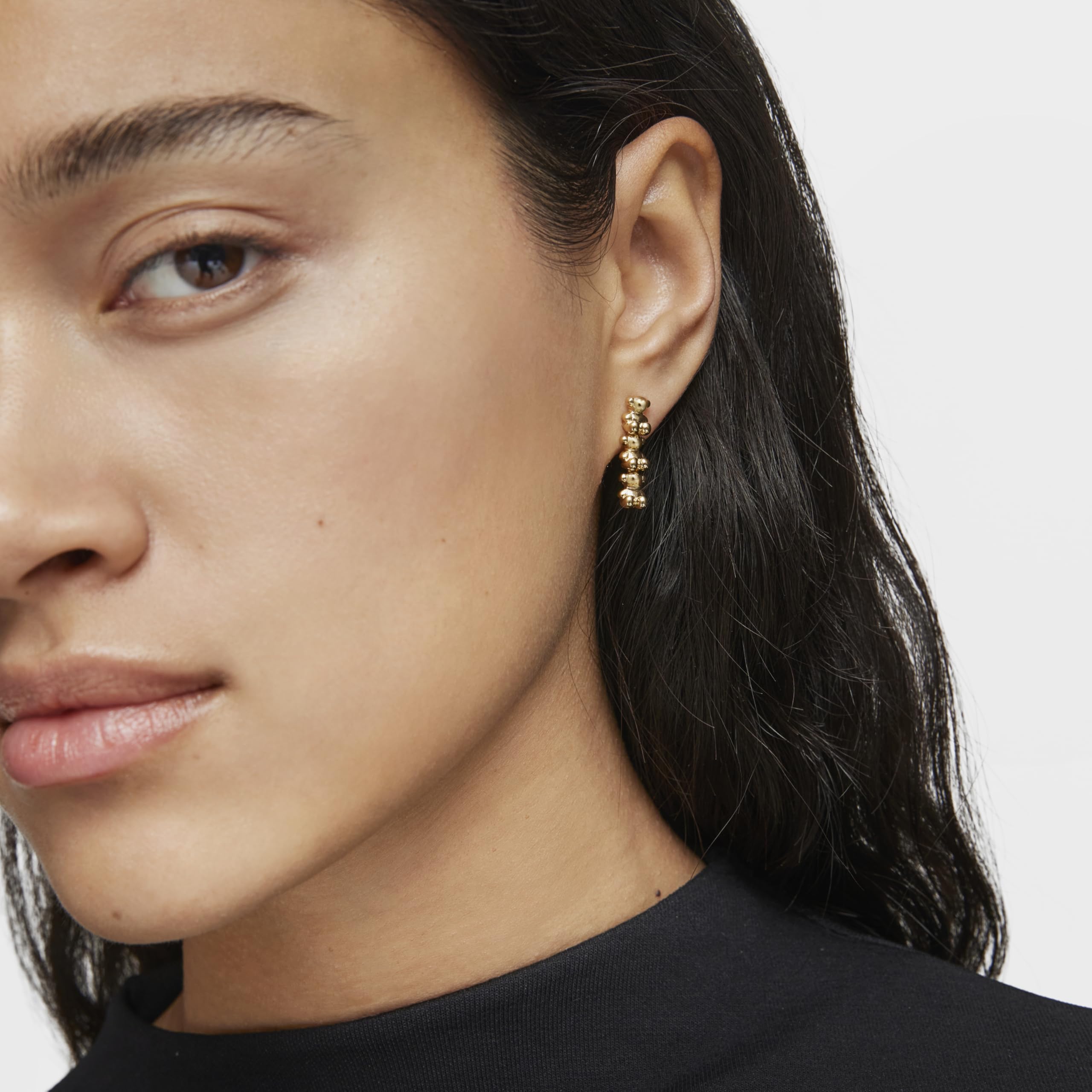 Pendientes Bold Bear largos bañados en oro 18 kt sobre plata