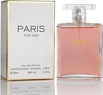 Paris For Her Eau de Parfum Spray Perfume, Fragrance for Women – Daywear Casual Daily Cologne, 3.4 Oz Bottle – Long-Lasting Scent, Ideal Beauty Gift for Birthday, Anniversary