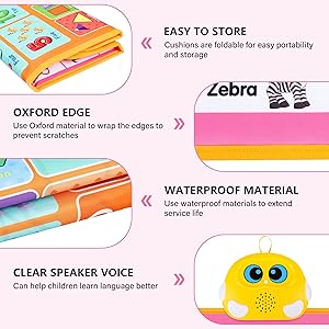 Interactive Alphabet Wall Chart, Talking ABC, 123s, Music Poster, Kids Learning Toys for Toddlers 1-3, Electronic Educational Toddler Toy, Educational Gift for Age 1 2 3 4 5 Year Old Girls Boys - Pink