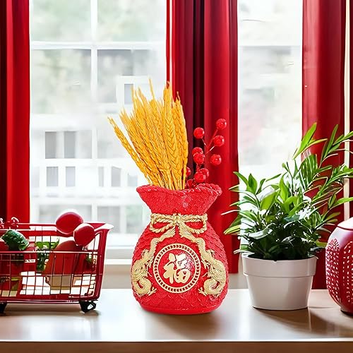 Miniatura 7 de JISADER Bolsa de bendición de Feng Shui para Año Nuevo chino, florero, maceta, accesorios para fotos, decoración de mesa decorativa para pared,