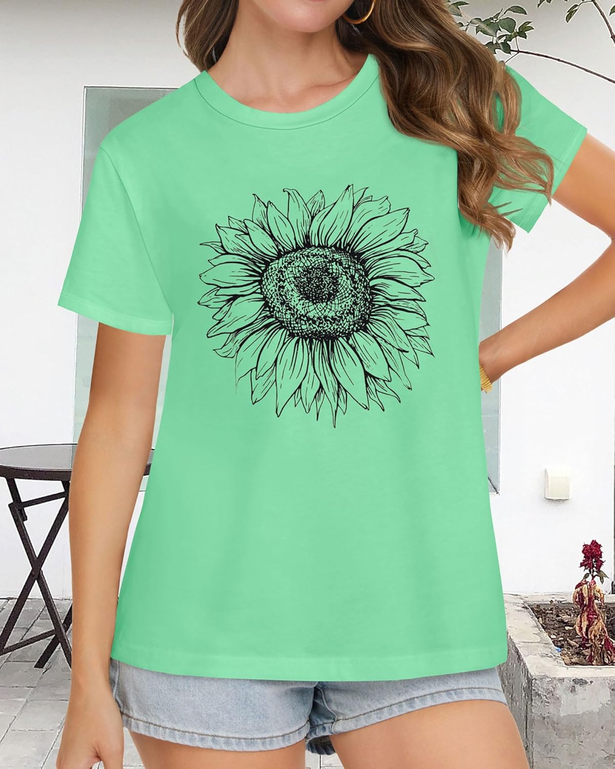 T Shirts for Women Summer Short Sleeve Crewneck Casual Cute Graphic Basic Tees Tops - Image 3