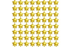 Gold Star Balloons, 5" Small Gold Foil Star Mylar Balloons for Party Decorations