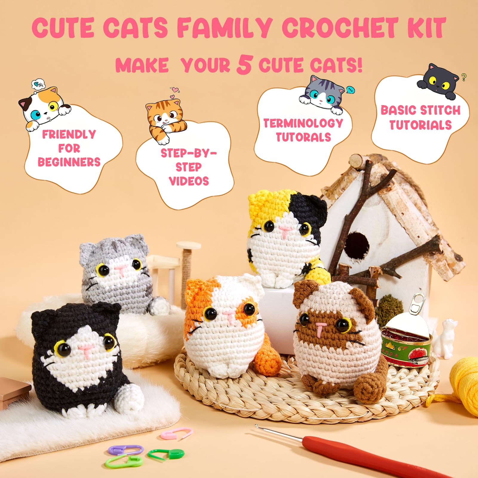 Beginner Crochet Cat Amigurumi Kit - MAGIMUSE -4 Beginner Crochet Cat Amigurumi Kit - MAGIMUSE -4