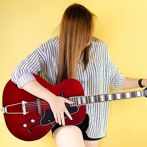 Vista 18 de GROTE Jazz - Guitarra eléctrica con cuerpo hueco, cromado, pastilla P90 (Vintage Sunburst)