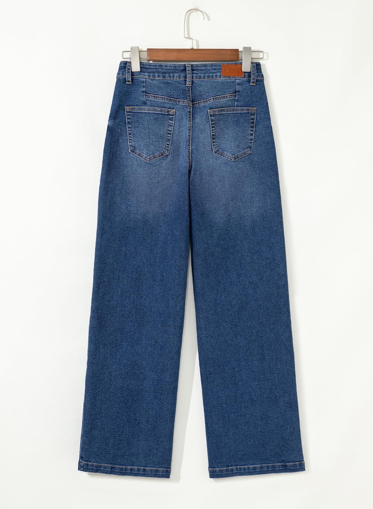 Sidefeel Women's Wide Leg Jeans High Waisted Stretchy Front Seam Denim Pants