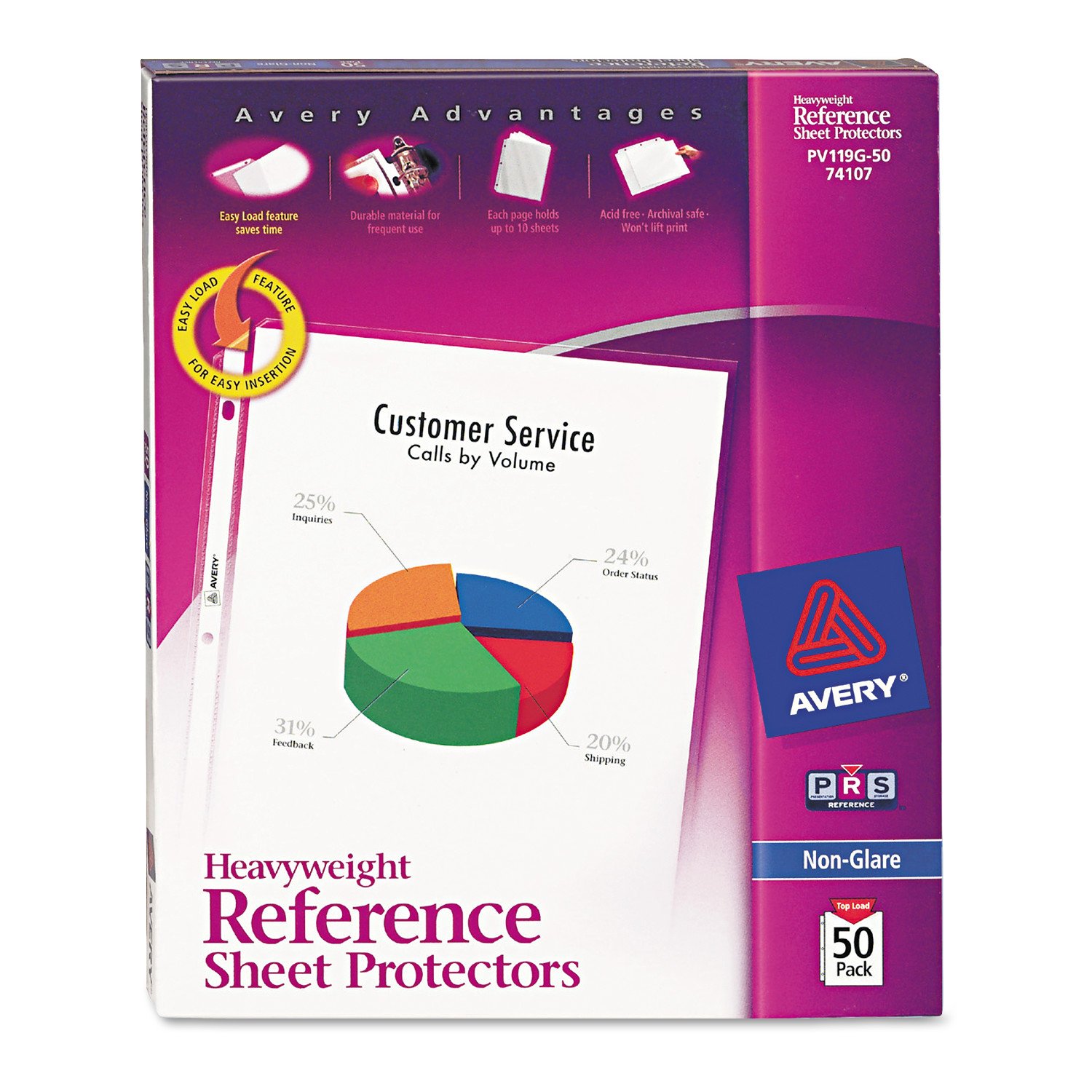 Avery 74107 Lettera Polipropilene (PP) 50pezzo(i) foglio di protezione