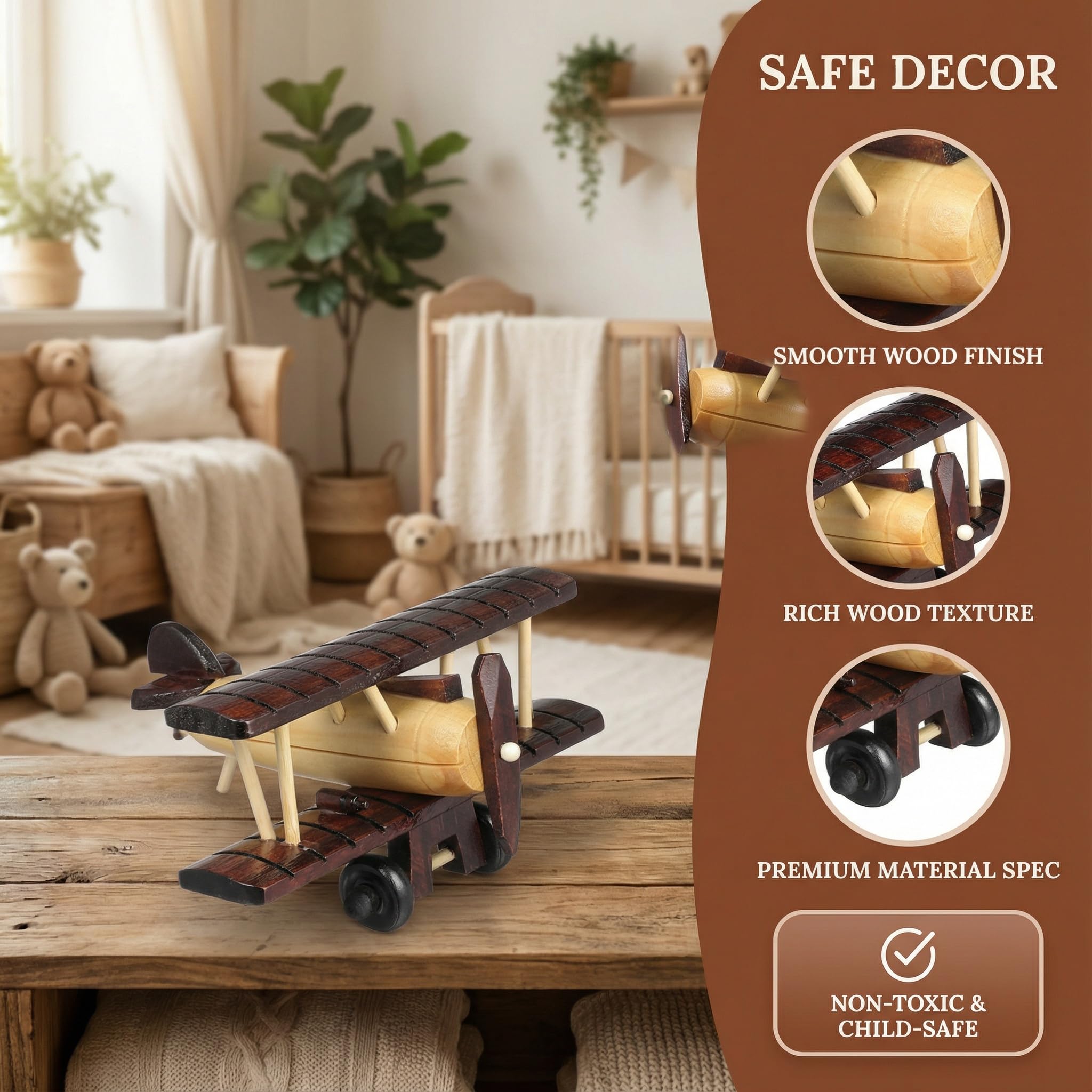 Amazon.com: DECHOUS Wooden Vintage Airplane: Small Wooden Airplane